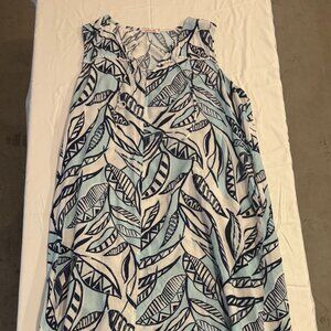 Fresh Produce Ada Palm Leaves Print Sleeveless Dress.